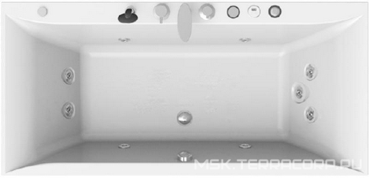 Ванна акрил."ПАЛЕРМО",1800х850, ГМ9-"Лечебный Chrome", Контр.- 200, смес./излив "Бриз/Линкольн (бол.)", каркас и слив-перел. в компл.,фронт. панель ZZ