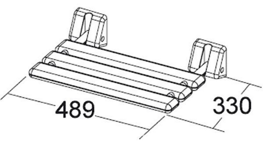 Сиденье для душа, настенное, складное 489х330мм, max 120кг., крепл. в компл., (дерево/золото) , ZZ Provex Promed 0002 RD 03 PM