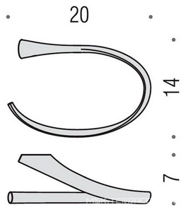 Полотенцедержатель-полукруг 20 см, (цв.хром),  Colombo Land B2831.000