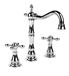 Смеситель для раковины на 3 отв., с д/к, (цв. хром),  ZZ Gaia Chopin RN 612 CR