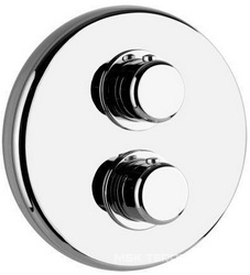 Смеситель для душа, термостат, встраиваемый в стену, на 3 выхода, внешняя часть без встраив. арт.09254, (цв. хром шлифован.), Goccia XX