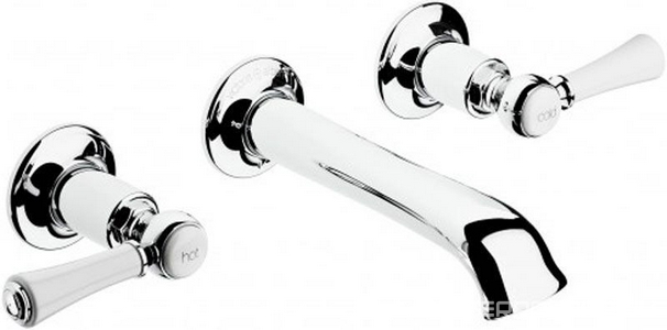 Смеситель для раковины, настенный монтаж, внутр.часть в компл., (цв. хром),  ZZ Victoria Albert Staffordshire STA-10-PC