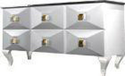 Тумба напольная 135х53хh83см (под раков./столеш.)(цв. Bianco Laccato brillante,фурнит.цв.золото)  ZZ Il Tempo Del Mobili MO 2655 BL BI /ORO