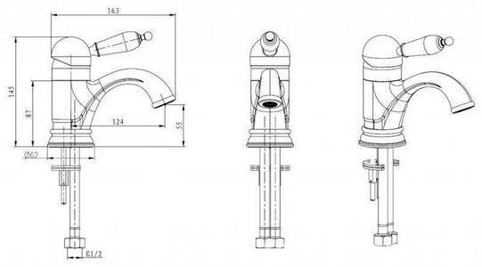 Смеситель для раковины  Ripresa, однорычажный, без д/к, с гибкими подводками, бронза Boheme Medici 301