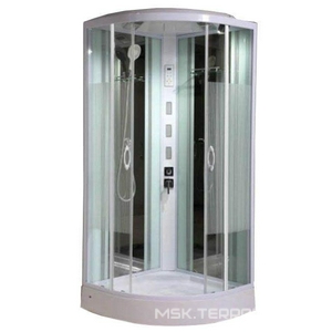 Душевая кабина с гидромассажем  82-4 white 1000*1000*2150, профиль белый, передняя стенка - экранированное стекло,задняя - зеркальное,низкий поддонZZ Graham F F 82-4/1000*1000