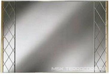Зеркало 125хh85см, горизонтальное, "Декоративное с гравировкой (ромб)", метал.вставки цв. золото, Lutetia ZZ