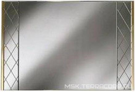 Зеркало 125хh85см, горизонтальное, "Декоративное с гравировкой (ромб)", метал.вставки цв. золото,  ZZ Oasis Lutetia 0LTSR125 ORO