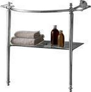 Консоль напольная металлическая, 81xh88,6x50см, с полотенцедержателями и стекл.полочкой, для раковины Oxford, (цв.хром),  KL Devon & Devon Boston DEBOSTONCR