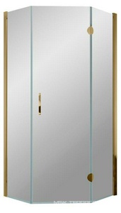 Душевое ограждение пятиугольное , 90*90*1900, правое, профиль бронза, стекло "шиншилла", БЕЗ поддона Vegas Glass AFA-Pen AFA-Pen900502/правый