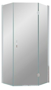 Душевое ограждение пятиугольное , 90*90*1900, правое, профиль белый, стекло "шиншилла", БЕЗ поддона Vegas Glass AFA-Pen AFA-Pen900102/правый