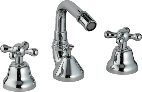 Cмеситель для биде на 3 отв., с д/к, (цв.хром),  ZZ 3M Romantica 3627 CC VE