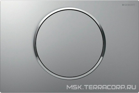 Клавиша одинарного смыва, смыв/стоп, (панель и клавиша цв.матовый хром, кольцо глянцевый хром, пластик), Sigma10 KL Geberit Sigma 10 115.758.KN.5 / (старый арт.115.758.KN.1)