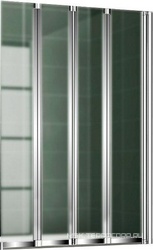 Штора на ванну, 4-х секционная, складная, 1000хh1400мм, "Правая", (стекло текстур. Punto 5мм, фурнит. цв.хром), Pratico ZZ