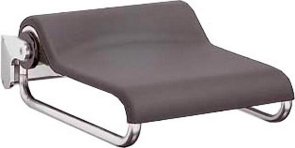 Сиденье для душа, настенное, складное 469х523хh204мм, max 150кг., крепл. в компл., (цв.чёрный/хром), модель "А", Serie 400 KP, ZZ Provex Serie 400KP 0100 KP 05 PM