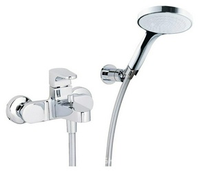 Смеситель для ванны, в компл: шланг, лейка д/д, кронштейн (хром) Сleo KL