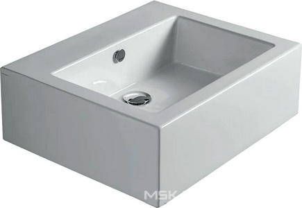 Раковина 60х50cм, открытый монтаж, 1 отв. д/смес., с переливом (без креплений),  ZZ Simas Frozen FZ 10