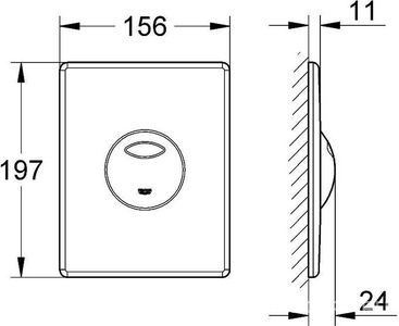 Накладная панель Skate, 2 объема смыва, матовый хром, ZZ Grohe Grohedal 38862P00