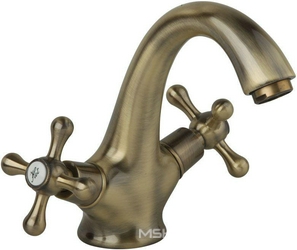 Смеситель для раковины  без донного клапана, бронза ZZ