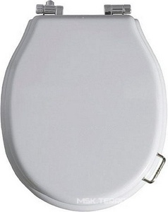 Сиденье для унитаза, с микролифтом, (полиэстер цв. белый, петли цв. хром),  Simas Lante LA006 cromo