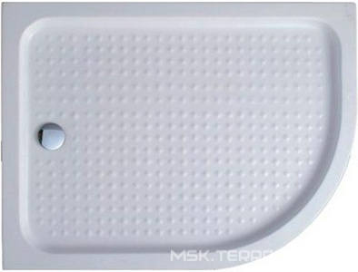 Поддон душевой 1200х800h150мм, ассиметричный, R550мм, левый, отв. слива 90мм, (сифон крышка цв.хром, мет каркас,ножки/компл.), акрил/белый, Cezares ZZ Cezares Универсал TRAY-A-RH-120/80-550-15-W-L