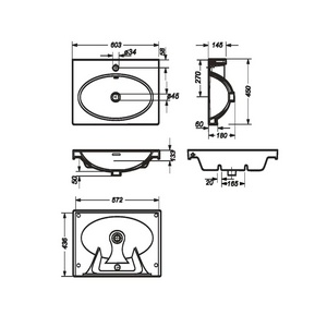 Раковина подвесная Next-60см, без кронштейнов CS00048812 Sanita Квадро NXT60SLWB01