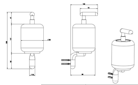 Дозатор настенный, (белая керамика, держатель цв. хром шлифован.),  ZZ Gessi Goccia 38013 147
