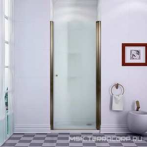 Дверь в нишу 800хh1950мм, распашная, петли справа, (стекло текстурное Punto 6мм, фурнит. цв.бронза),  ZZ Cezares Pordenone PORDENONE-B-1-80-P-Br-R