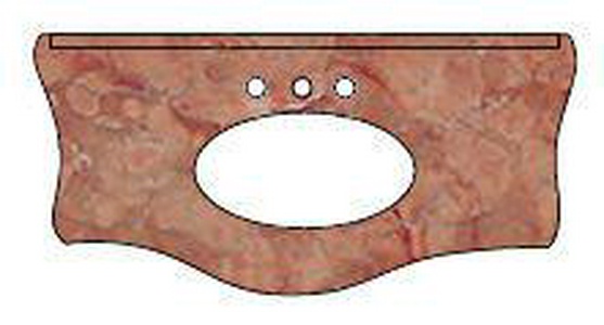 Столешница 128х57хh7см, 3 отв. д/смесит., (мрамор цв. Marmo Rosso Verona),  ZZ Cezares Carlotta CARL04.M2 Rosso Verona 3 fori