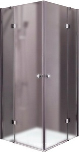 Душ. уголок 900х900хh1950мм, квадратный, 2 расп.двери, вход 780мм, с 2-мя неподв.сегм., (стекло текстурное, 6мм, фурн/хром),  ZZ Cezares Verona VERONA-A-2-90-P-Cr