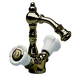 Смеситель для биде на 1 отв., с д/к, (цв.бронза, ручки керамика), Margherita  Z XXZ