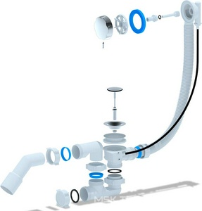 Сифон на ванную "Ани" АВТОМАТ регулируемый Ани Пласт Комплектующие EM321