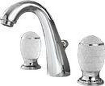 Смеситель для раковины на 3 отв., с д/к, (цв. хром, ручки муранское стекло ручной работы),  ZZ Oasis Venice 000RBVECR