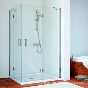 Душевое ограждение  120x110x190 см, левое, угловое прямоугольное, двери распашные, профиль хром глянец, стекло сатин ZZ Vegas Glass AFA-F AFА-F 120*110 08 10 лев.