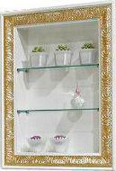 Шкафчик-контейнер,50хh70х13,5см,с 2-мя стекл. полочками,БЕЗ рамки арт.99348,(цв. лакир., патинирован., перламутр. с отделкой сусал. золото),DiademaX X