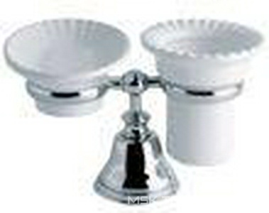 Мыльница и стакан настольные (цв.хром/керамика)  ZZ TW Collection Harmony TWHA141cr