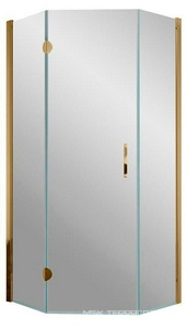 Душевое ограждение пятиугольное , 90*90*1900, левое, профиль бронза, стекло "шиншилла", БЕЗ поддона ZZ Vegas Glass AFA-Pen AFA-Pen900502/левый