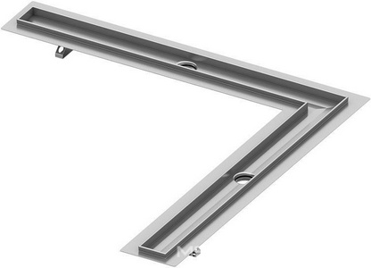 Дренажный канал угловой 1200х1200мм,упл.лента,манжета д/сифона в компл.(БЕЗ опор арт.66000х*2шт. и сифона арт.650000/650001/650002*2шт.),Tece ZZ Tece Tecedrainline 611200