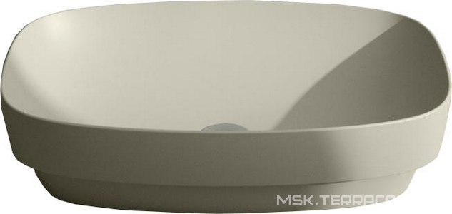 Раковина 60х38хh14см., накладная на столешницу, без отв. для смесителя, (цв. серый матовый),  ZZ Catalano Green 160AGRLXGS