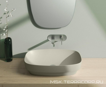 Раковина 60х38хh14см., накладная на столешницу, без отв. для смесителя, (цв. серый матовый),  ZZ Catalano Green 160AGRLXGS