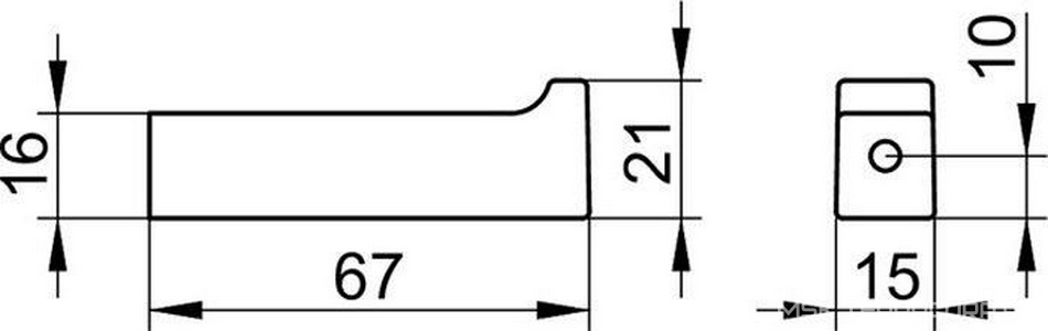 Крючок 67мм, (цв.хром),  ZZ Keuco Edition 11 11116 010000