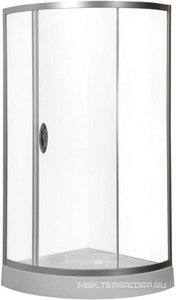 Душ.уголок  Solo Slide 3/4 90x90х206 см, раздвижная дверь, проф.матов.хром, стекло прозрачное, БЕЗ поддона XX AMPM Bliss L W53G-315-090MT64/W53G-315-090MT