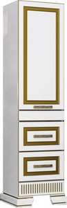 Пенал  напольный 488*1800*399 мм, правый, цвет белый/золотая патина ZZ Opadiris Оникс Z0000005742
