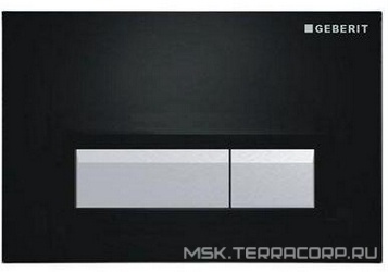 Клавиша двойного смыва, со встроенной системой устранения запахов, для инсталляции арт.111.370.00.5, (стекло цв.чёрный/алюминий), Sigma 40 XX