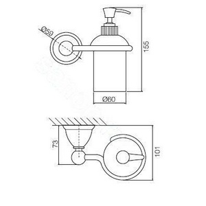 Дозатор для жидкого мыла  настенный, (стекло матовое, держатель цв. хром),  ZZ Fima Carlo Frattini Style F6043/3CR