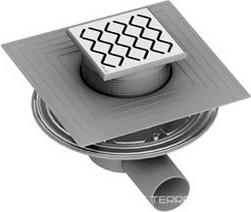 Душевой трап, 10,5*10,5, решетка нержавеющая сталь Ravak Универсал SN501/X01435