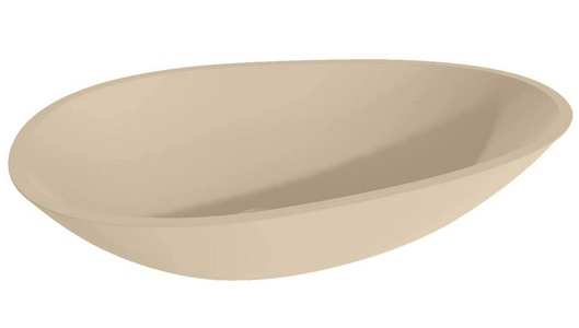 Раковина накладн. на столешн,овал.580х345хh140мм,без отв.д/смес,без перелива,литой камень S-Stone, матов цв.белый,  Salini Paola 1101201SM