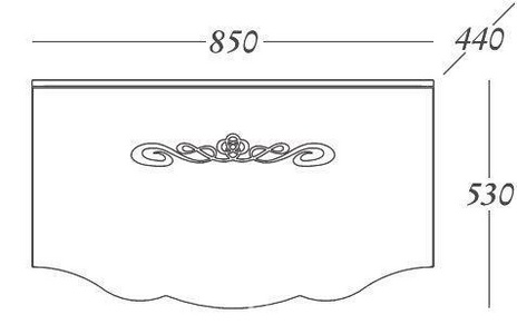 Тумба 85х44хh53см, подвесная, под раковину, (цв.белый, ручка цв.хром),  ZZ La Beaute Cher B85C1