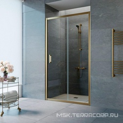 Дверь в нишу ZP, 140*190 см, профиль бронза, стекло узорчатое "ARTDECOD1" матовое  ZZ