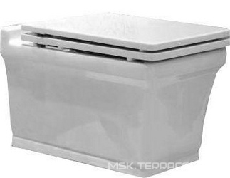 Унитаз подвесной 37х54см, сиденье с микролифтом (цв. Bianco Lucido, петли цв. хром), крепёж в компл., Lutetia ZZ