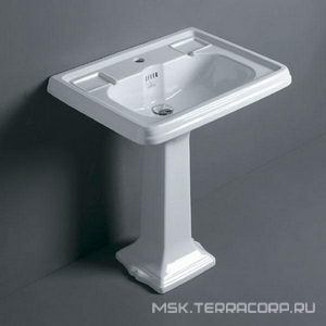 Раковина 730х540мм, 1 отв. д/смес., ,без бортика, установка на пьед. AR 805, БЕЗ креплен. арт. F 89, (цв. белый)  ZZ Simas Arcade AR 854